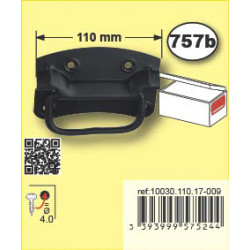 Poignée de malle en acier noire 110 mm TEKNIBOX