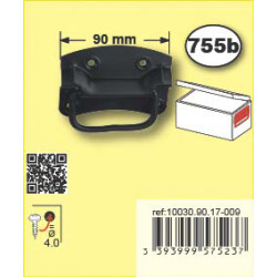 Poignée de malle en acier noire 90 mm TEKNIBOX