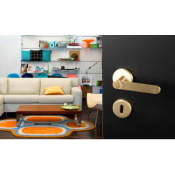 Poignée de porte Easy Fix avec rosace et entrée laiton LINEA BERTOMANI Poignée de porte Easy Fix avec rosace et entrée laiton LINEA BERTOMANI