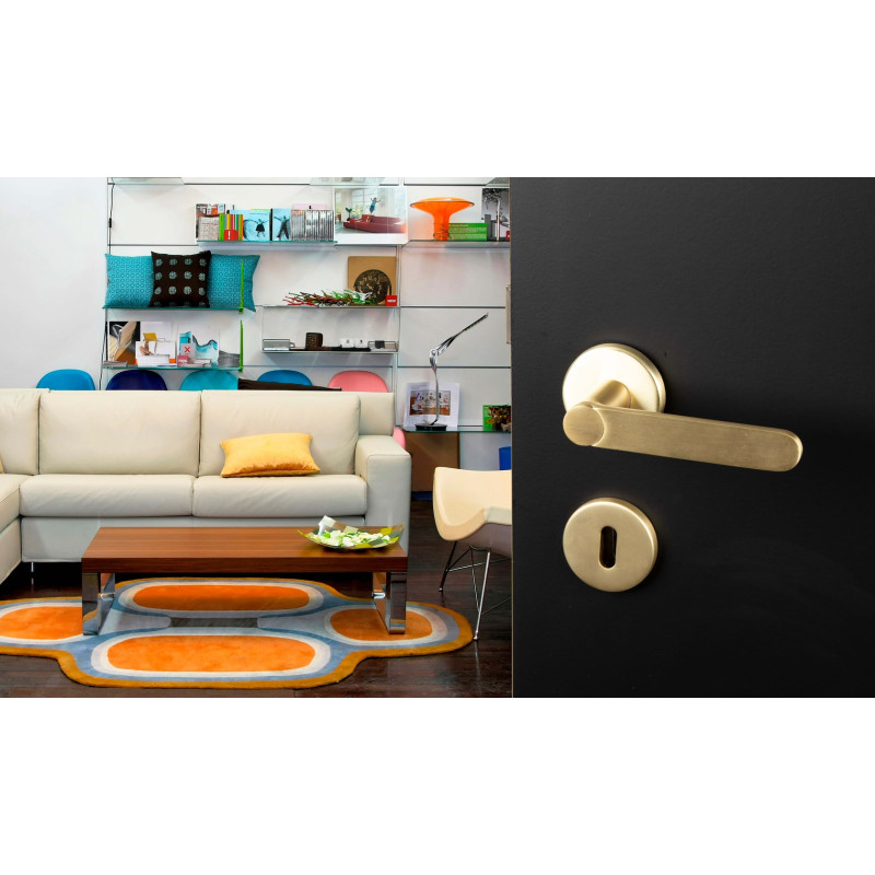 Poignée de porte Easy Fix avec rosace et entrée laiton LINEA BERTOMANI Poignée de porte Easy Fix avec rosace et entrée laiton LINEA BERTOMANI