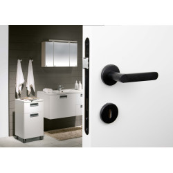 Poignée de porte Easy Fix avec rosace et entrée noir LINEA BERTOMANI