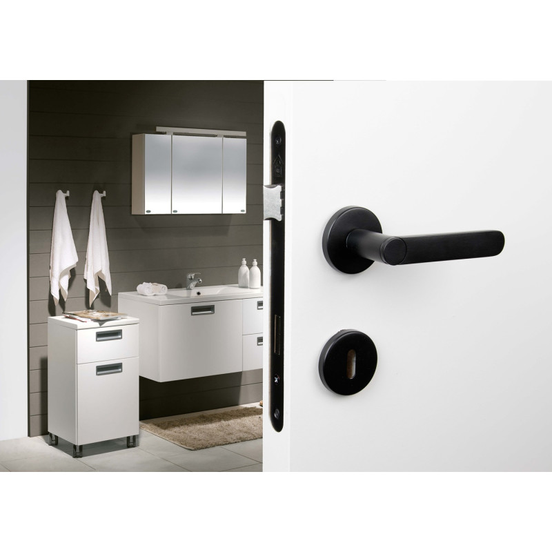Poignée de porte Easy Fix avec rosace et entrée noir LINEA BERTOMANI