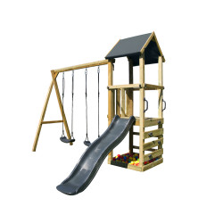 Portique en bois Lina anthracite - Tour de jeux pour enfants | BNB WOOD