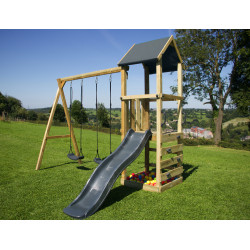 Portique en bois Lina anthracite - Tour de jeux pour enfants | BNB WOOD