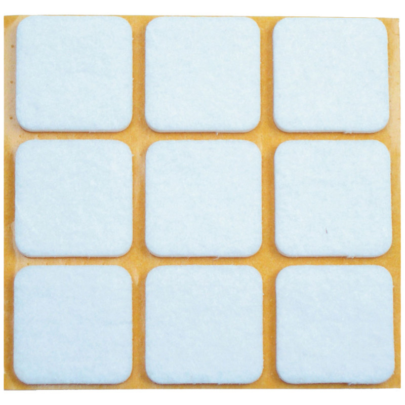 Patin feutre blanc 25x25mm – Protège sols | TEKNI-PROTECT

