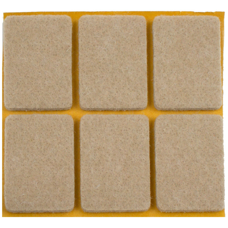 Patin en feutre Super beige 25 x 35 mm 6 pièces TEKNI-PROTECT