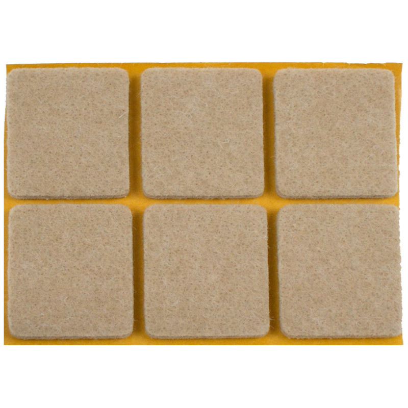 Patin en feutre Super beige 20 x 20 mm 12 pièces TEKNI-PROTECT