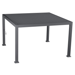 Pergola bioclimatique Evora graphite 3,6 x 3,6 m aluminium | HESPERIDE