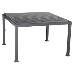 Pergola bioclimatique Evora graphite 3,6 x 3,6 m aluminium | HESPERIDE
