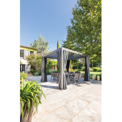 Pergola bioclimatique Evora graphite 3,6 x 3,6 m aluminium | HESPERIDE