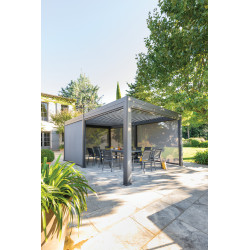 Store pour tonnelle Evora graphite 3,6x3,6m – Protection | HESPERIDE