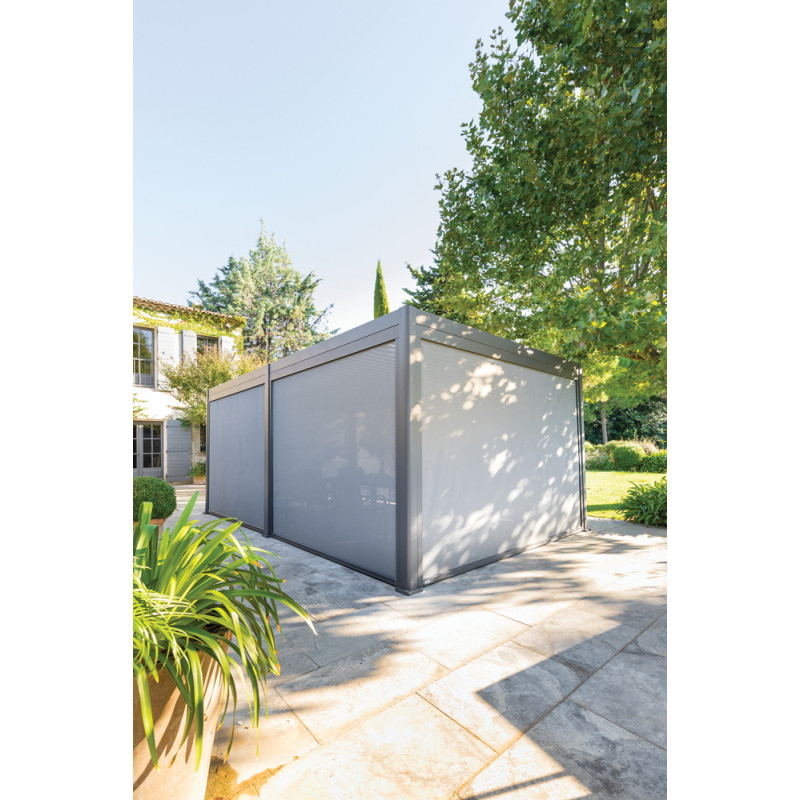 Store pour tonnelle Evora graphite 3,6x3,6m – Protection | HESPERIDE