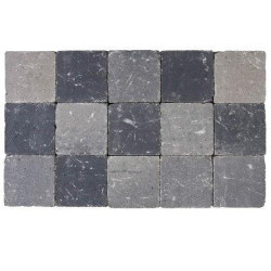 Palette 630 Pavés gris et noirs tambourinés Cylindre 15 x 15 x 4 cm (livraison à domicile)