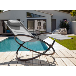 Rocking chair anthracite et perle Rocking chair anthracite et perle