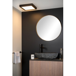Plafonnier LED pour salle de bain Brice carré noir 2200 lm 30 W LUCIDE