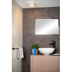 Plafonnier LED pour salle de bain Brice carré blanc 850 lm 15 W LUCIDE Plafonnier LED pour salle de bain Brice carré blanc 850 lm 15 W LUCIDE