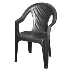 Fauteuil de jardin en acier - RIO gris - Alizé