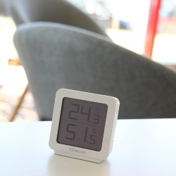 Thermométre intérieur avec hygromètre blanc CHACON