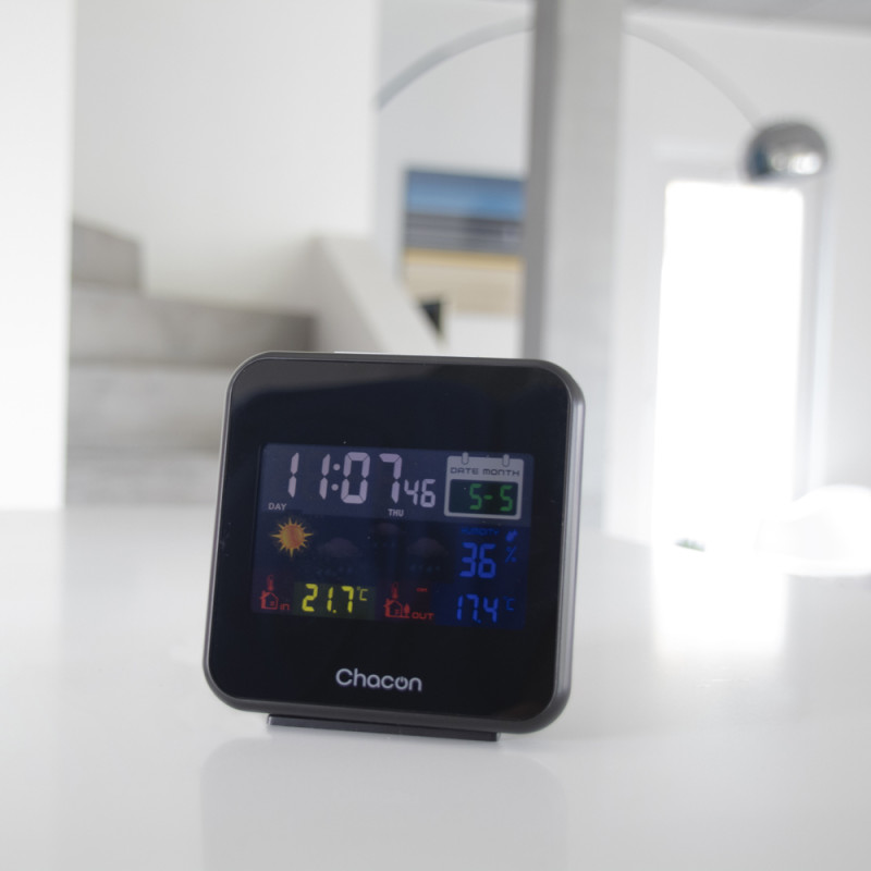 Station météo couleur avec capteur extérieur sans fil CHACON