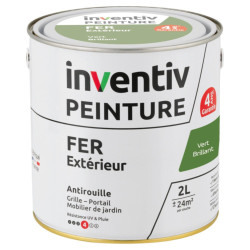 Peinture Fer Extérieure Vert Brillant 2L – 4 Ans | INVENTIV

