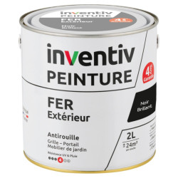 Peinture extérieure Fer Noir Brillant 4 ans – Protection 2L | INVENTIV