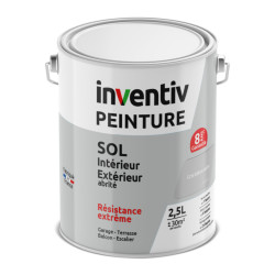 Peinture sol gris béton satiné 2,5L – Haute résistance | INVENTIV