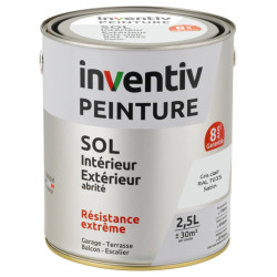 Peinture Sol Gris Clair Satiné 2,5L – Haute Résistance | INVENTIV