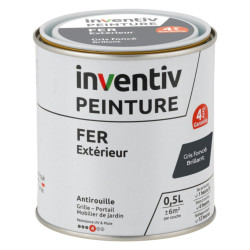 Peinture Fer Gris Foncé Brillant 4 ans – Protection Extérieure | INVENTIV