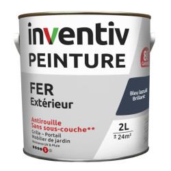 Peinture extérieure Fer 8 ans bleu foncé brillant 2 L INVENTIV