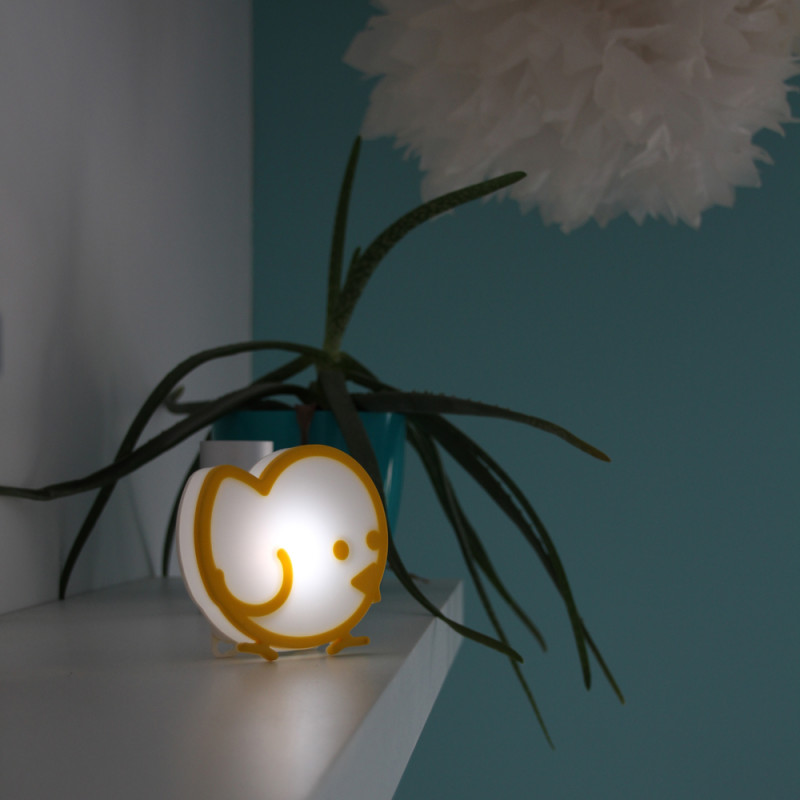 Veilleuse LED poussin sur batterie CHACON