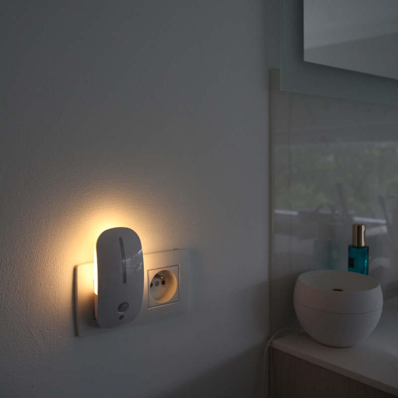 Veilleuse oblongue avec détecteur de mouvement et de crépuscule CHACON