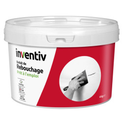 Enduit de rebouchage pâte 4kg INVENTIV – Rebouchage facile