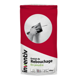 Enduit de rebouchage poudre 15kg INVENTIV – Rebouchage facile