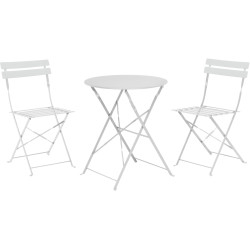 Ensemble bistro gris clair – 2 chaises pliantes