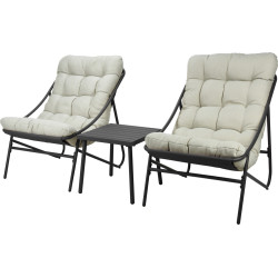 Salon de jardin anthracite 3 pièces – Mobilier extérieur