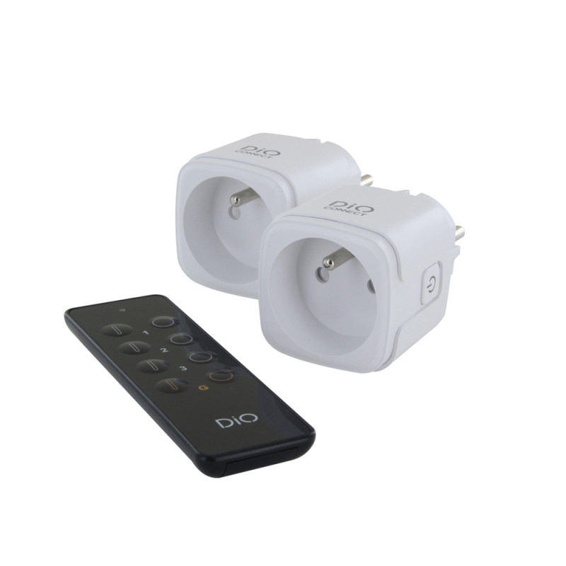 Prise connectée avec télécommande 2 pièces 16 A 3600 W DIO Prise connectée avec télécommande 2 pièces 16 A 3600 W DIO