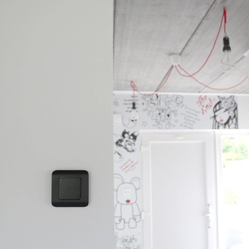 Interrupteur sans fil simple noir DIO