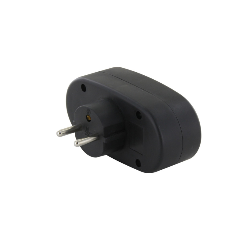 Domino 2 x 16 A avec interrupteur anthracite CHACON Domino 2 x 16 A avec interrupteur anthracite CHACON