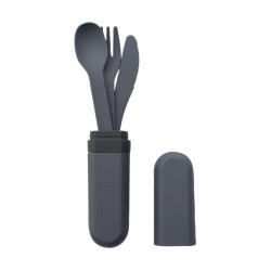 Set de couverts de camping gris foncé 3 pièces | BARBECOOK