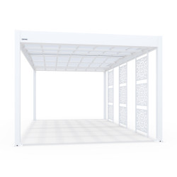 Carport en aluminium Libeccio blanc avec 3 claustras 16 Carport en aluminium Libeccio blanc avec 3 claustras 16