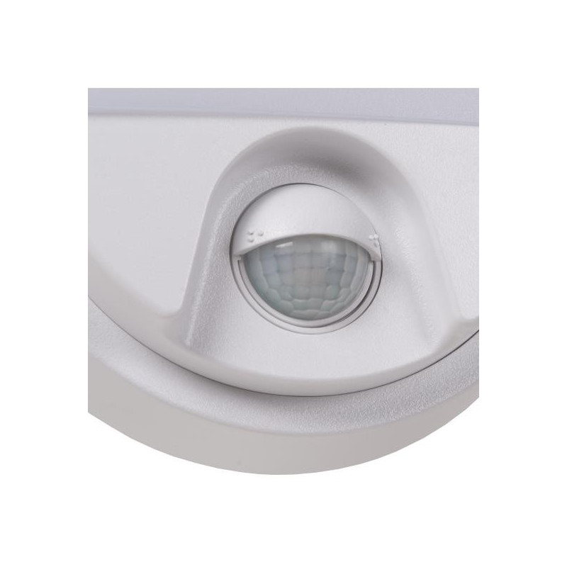 Applique Extérieure LED Hups Blanche Ovale avec Détecteur | LUCIDE
