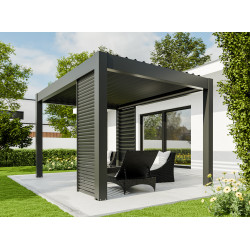 Pergola Bioclimatique Capri en aluminium avec LED intégré anthracite 4 x 3 x 2