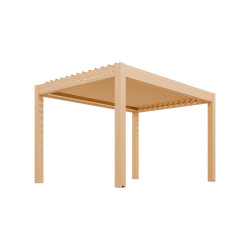 Pergola Bioclimatique Capri en aluminium avec LED intégré chêne 4 x 3 x 2