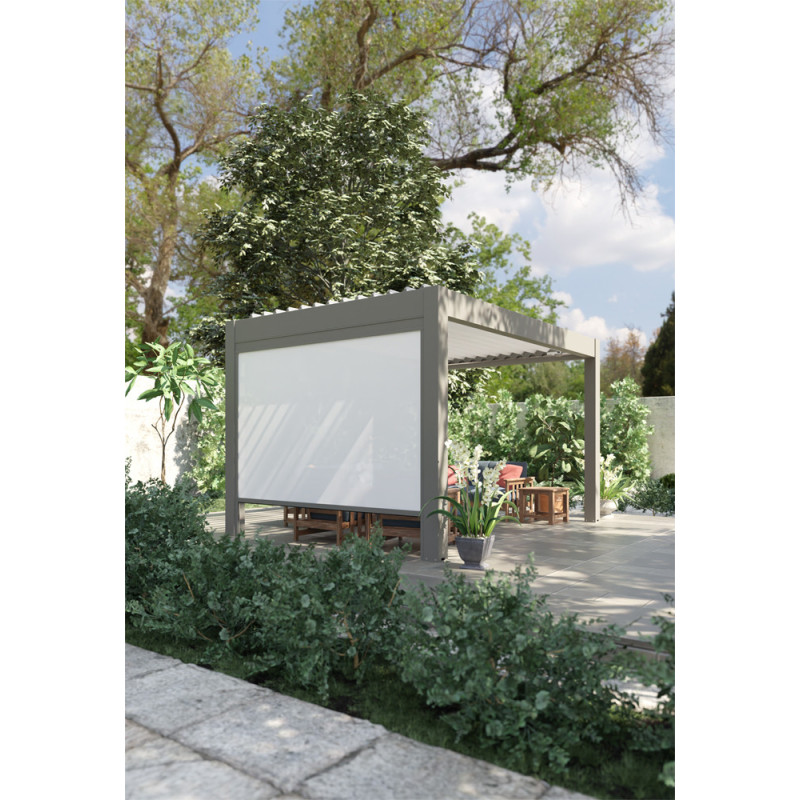 Store beige pour pergola Bioclimatique Capri anthracite 3 x 2