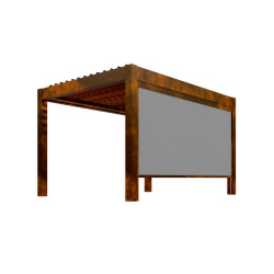 Store anthracite pour pergola Bioclimatique Capri effet rouillé 6 x 2
