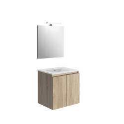 Ensemble salle de bain Bazil 60cm – Chêne Hamilton | ALLIBERT