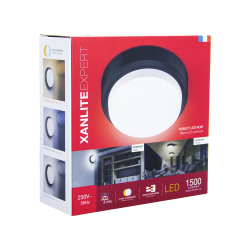 Hublot Extérieur DEL Noir Rond Gradable 12 W | XANLITE