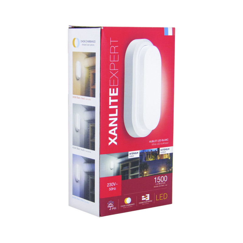 Hublot extérieur LED ovale dimmable 12 W XANLITE blanc | XANLITE
