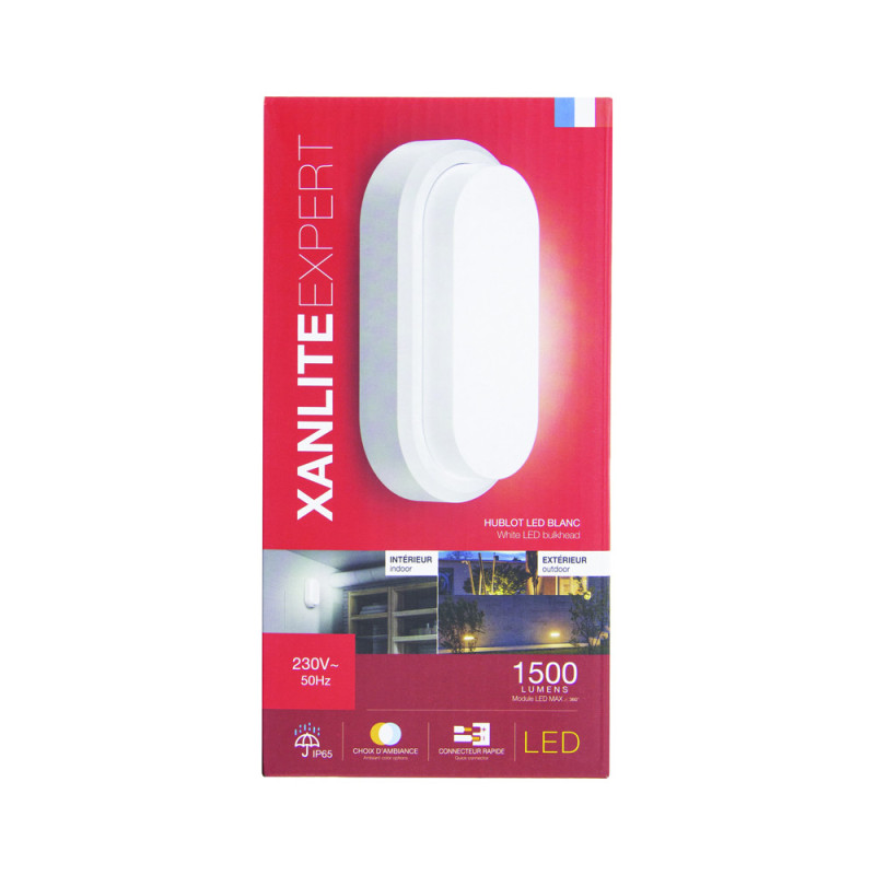 Hublot extérieur LED ovale dimmable 12 W XANLITE blanc | XANLITE
