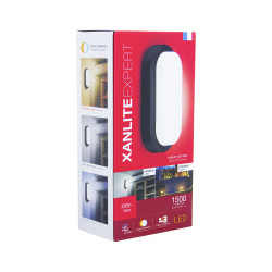 Hublot LED d'extérieur ovale noir dimmable 12W | XANLITE